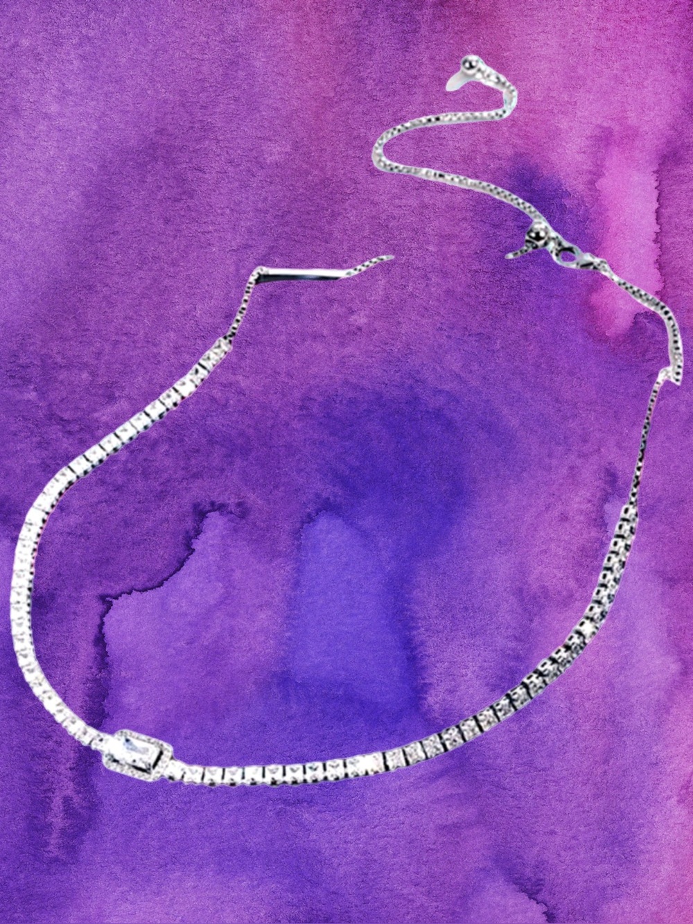 ❤️🆕 Women’s Silver-plated Cubic Zirconia diamond adjustable Tennis Necklace